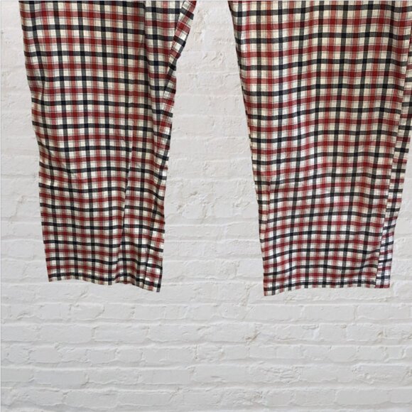 HANES -- PJ/Lounge Pants, Large Man, Red/Navy Plaid, Drawstring Waist, Pockets - Picture 3 of 8